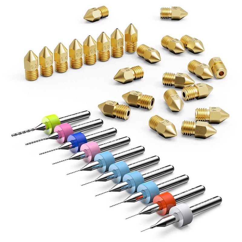 MK8 Copper 3D Printer Nozzle Kit with Cleaning Drill Bits 10PCS - Image 3