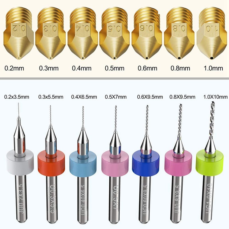 MK8 Copper 3D Printer Nozzle Kit with Cleaning Drill Bits 10PCS - Image 5