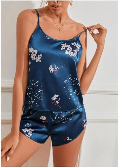 Floral Print Satin PJ Set