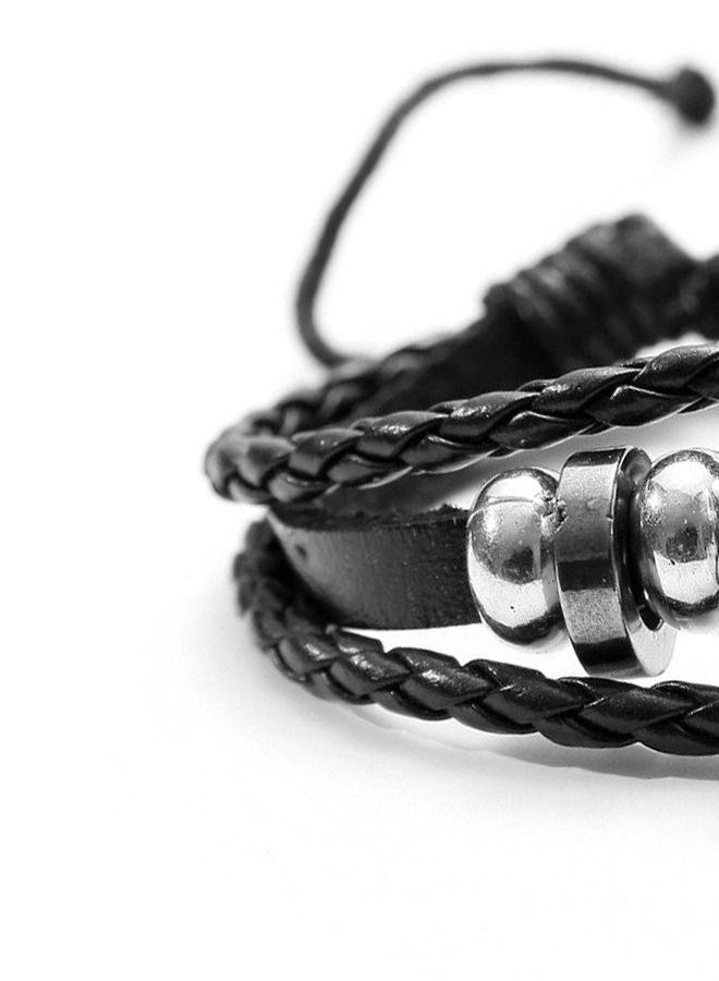5esha Twelve Constellations Gemstone Retro Handmade Beaded Leather Jewelry Bracelet - Image 3