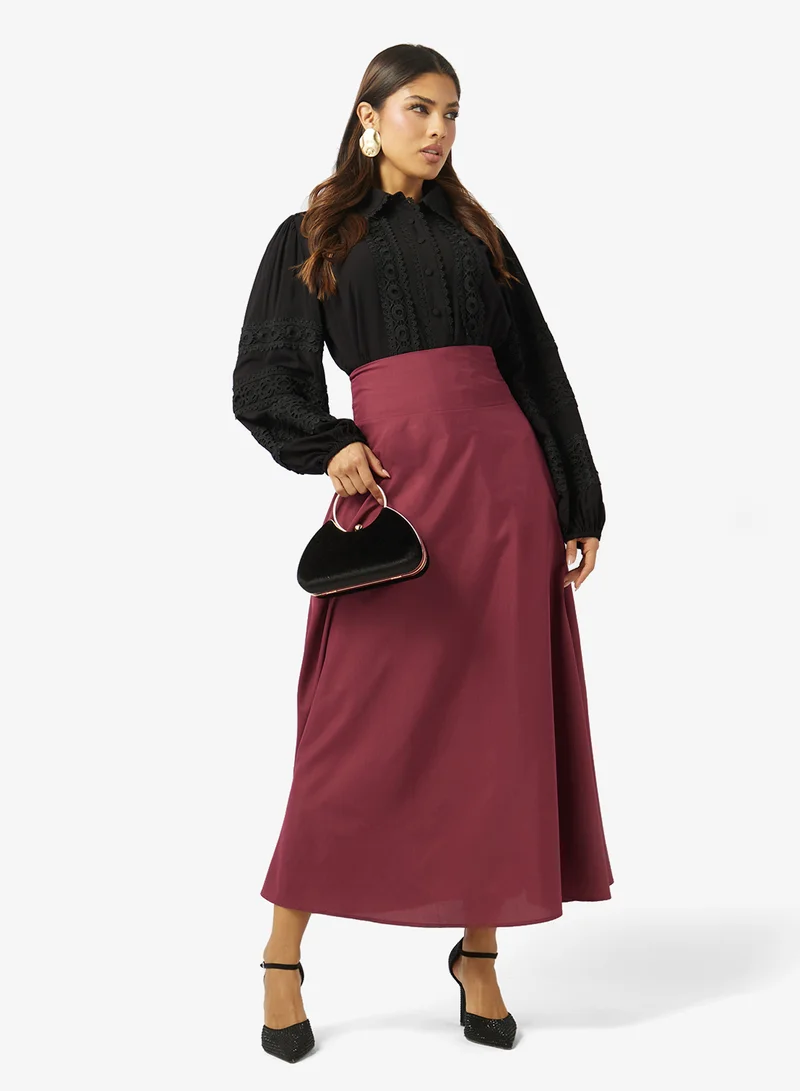 خزانة High Waisted A-line Skirt