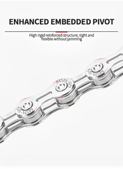 GROIC Bike Chain 9 Speed 116 Links Half Hollow Lightweight Bicycle Chains with Quick-release Magic Buckle Dismantling and Installing Tool for Road Bike/MTB/BMX Chain  - Image 3