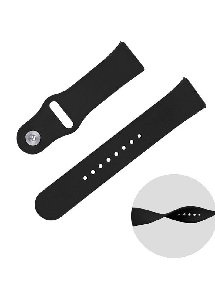 حزام سيليكون مقاس 22 مم متوافق مع حزام مقاس 22 مم لساعة CMF Watch Pro/CMF Watch Pro 2 - (حزام فقط) أحزمة سوار ذكية.. أسود - Image 3