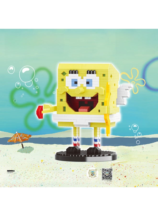 Micro-particle Building Blocks Cartoon Sponge Baby Pie Star Assembled Educational Toys Boy Gift Delivery @-Color:16332 - Image 3