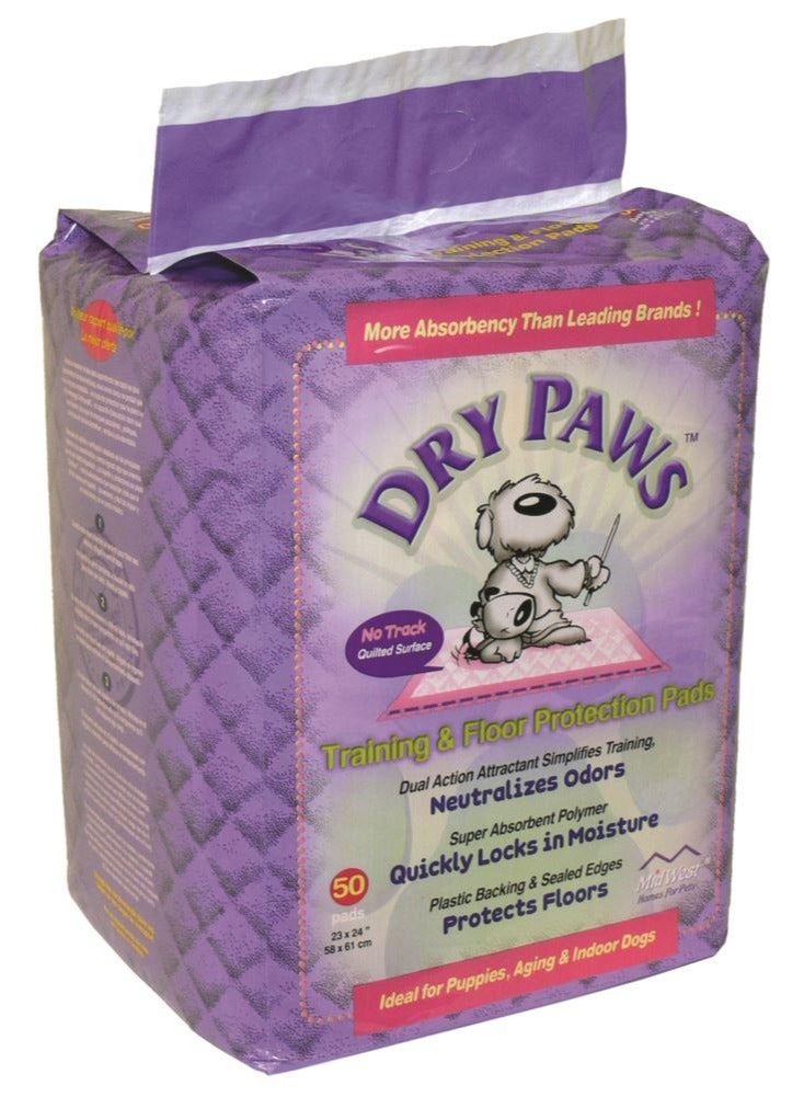 WHIMZEES Midwest Dry Paws Training and Floor Protection Pads 50 Counts Pack - 58 x 61 cm