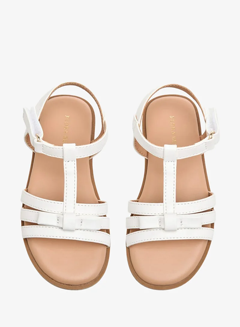 Flora Bella By Shoexpress Bow Accent Sandals with Hook and Loop Closure