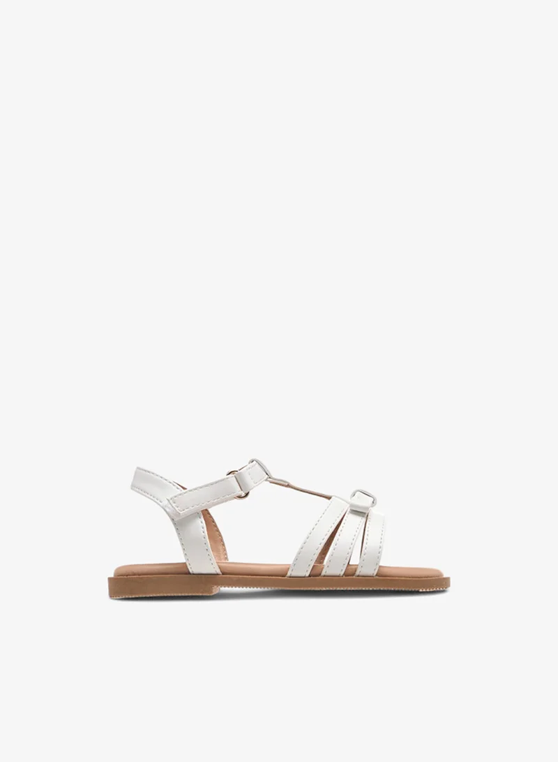 Flora Bella By Shoexpress Bow Accent Sandals with Hook and Loop Closure