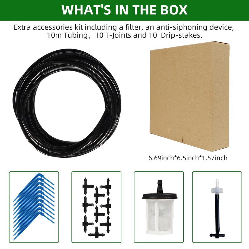 JIYANG Drip Irrigation Kit - Solar Automatic Plant Self Watering Devices, Solar Powered Auto Easy DIY Watering System Supported Pots Plants, Timing Modes for Plants on The Balcony, in The Plant Bed, - Image 3