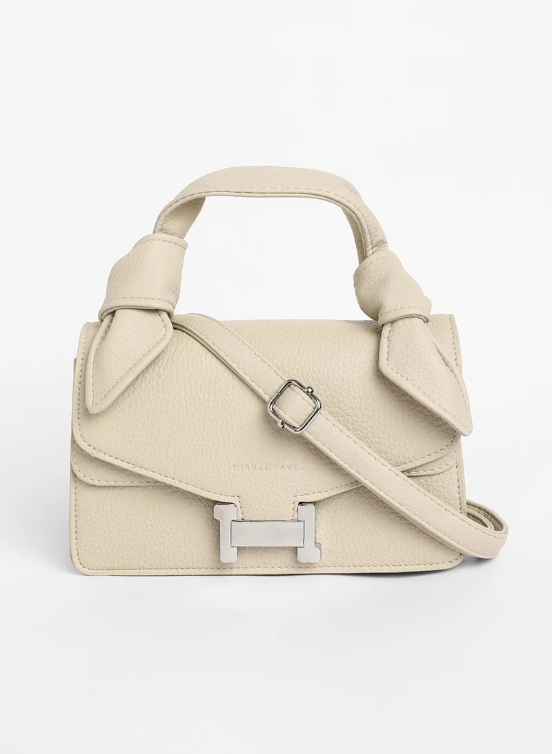 صوص هاوت The Monogram Sash Hand Bag - Bone White