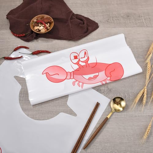 MGTECH 16 Pack 23 Inch Disposable Crab Bibs Thick Funny Plastic Seafood Bibs for Adults - Image 5