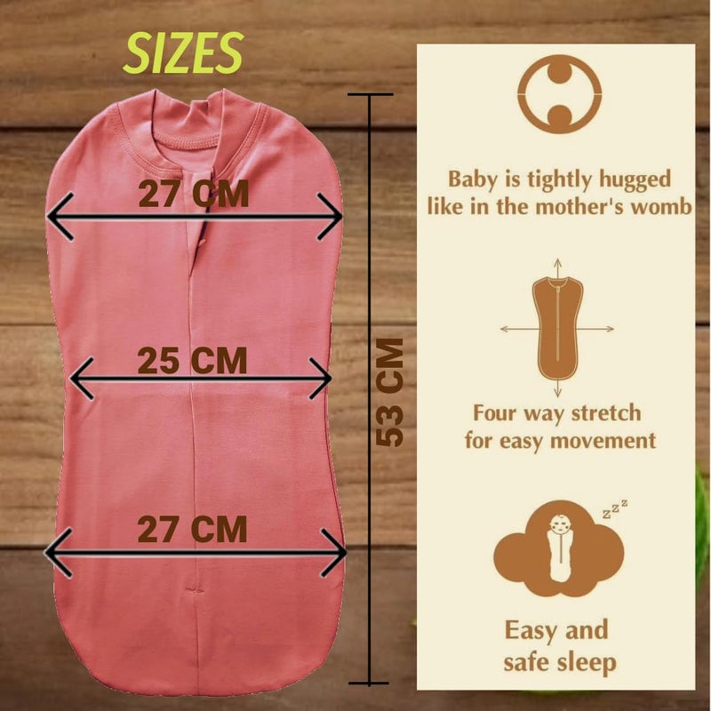 MammaChamp Zipper Swaddle Sleeping SackBlanketsPodWrapBag New Born Baby for 03 Months Pack of 1 Brown - Image 2