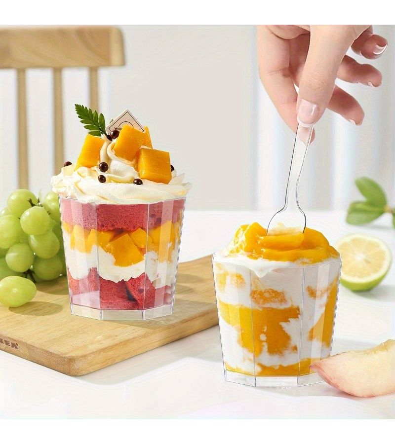 45pcs Transparent Mini 9.5 Dessert Spoons For Mousse Cake Ice Cream Party And Baking Supply - Image 2