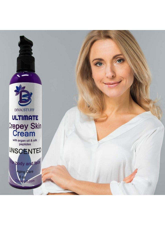 Diva Stuff Ultimate Crepey Skin Cream With Hyaluronic Acid Argan Oil Silk Peptides And More For Dry Crepey. Damaged And Aging Skin 8Ozunscented - Image 3