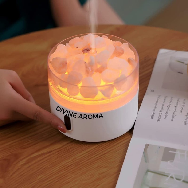 DIVINE AROMA Divine Aroma Portable Himalayan Rock Salt Lamp Aroma Diffuser YlangYlang Lavender Rosemary Geranium Citronella Love Potion 100 PURE Natural Essential Oils Multi Purpose Set For Home Fragrance Aromatherapy Skin Care Skin Whitening Hair Growth Care Personal Care Bath  - Image 3