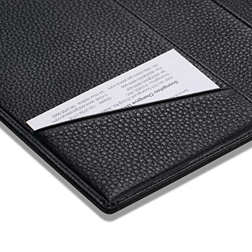 HISCOW Leather Junior Padfolio for Men & Women with Pen Loop, Italian Calfskin, Business Portfolio Notebook Folder (Pebbled Black) - Image 5