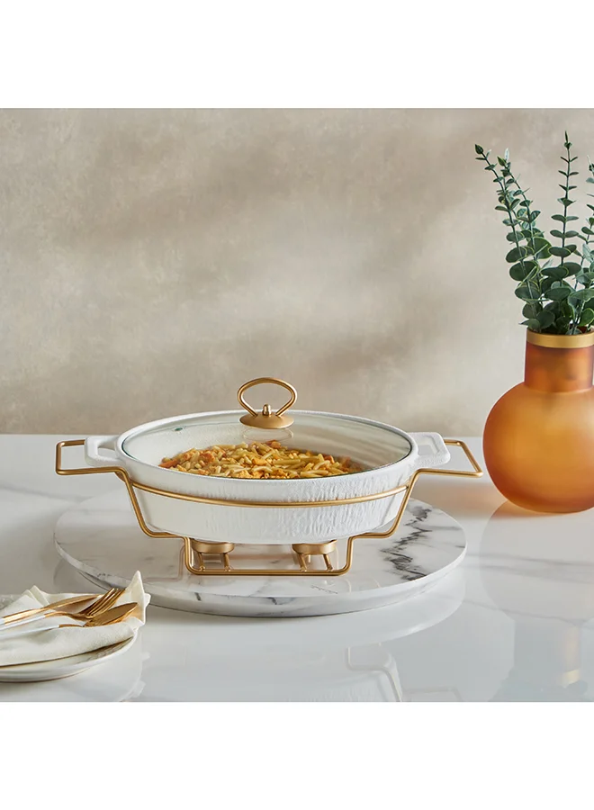 Home Box Celtic Oval Casserole with Candle Stand 26.9x39.5x11.2 cm