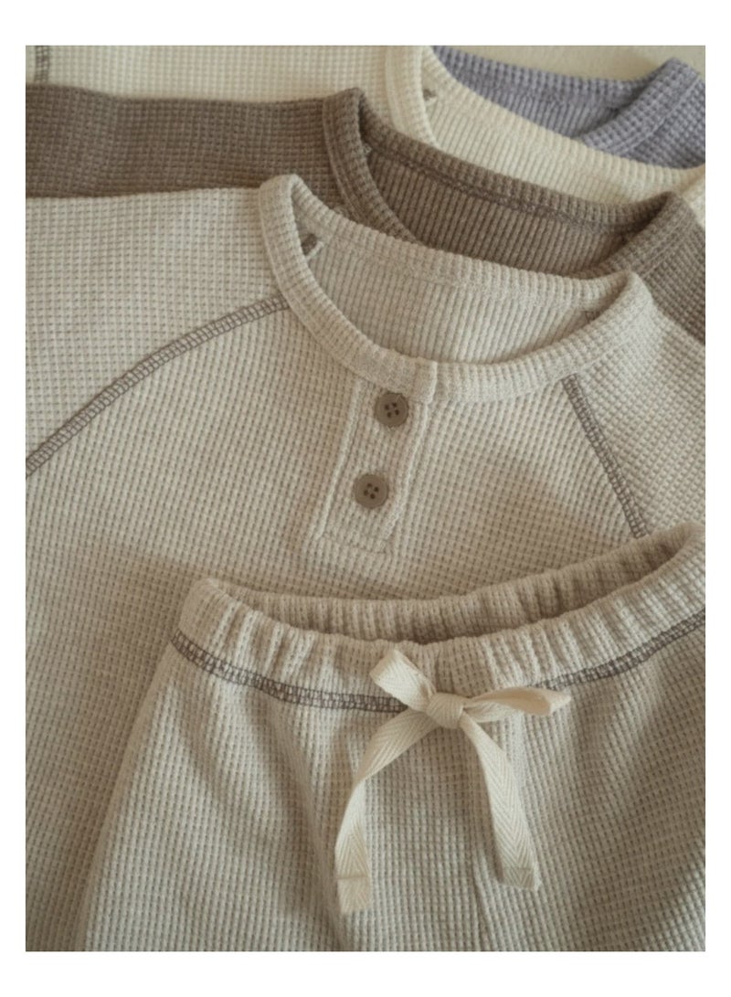 Baby soft breathable cotton short-sleeved T-shirt + shorts two-piece set - Image 5