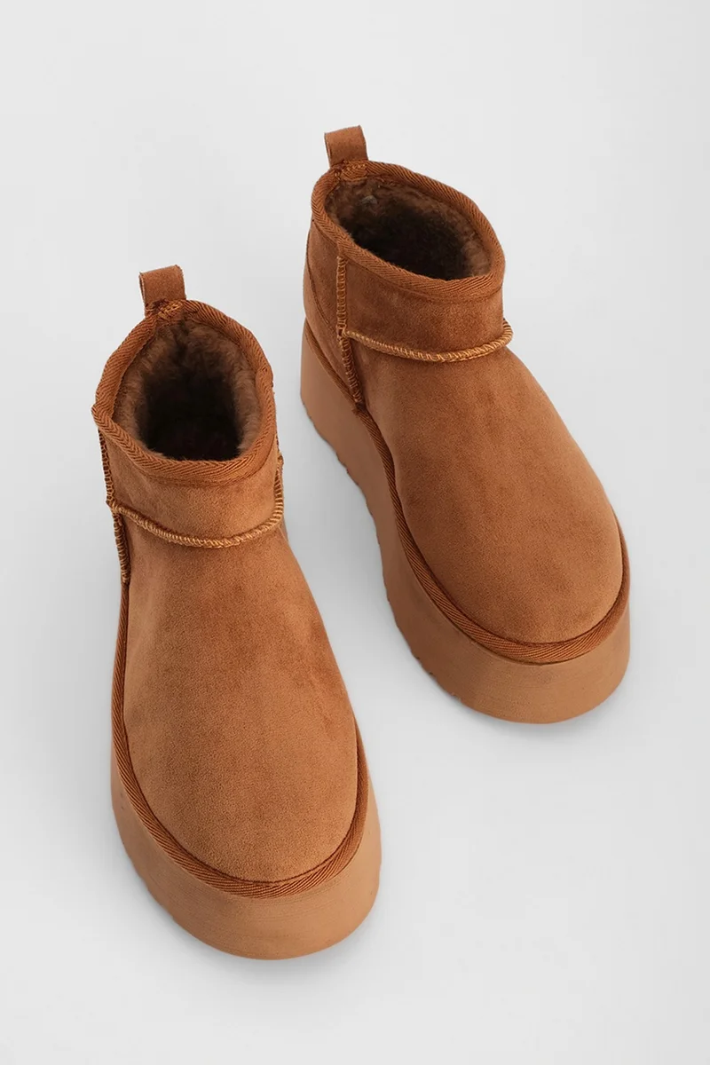 MARJIN Margin Women's Thick Sole Fur Half Boots Tefis