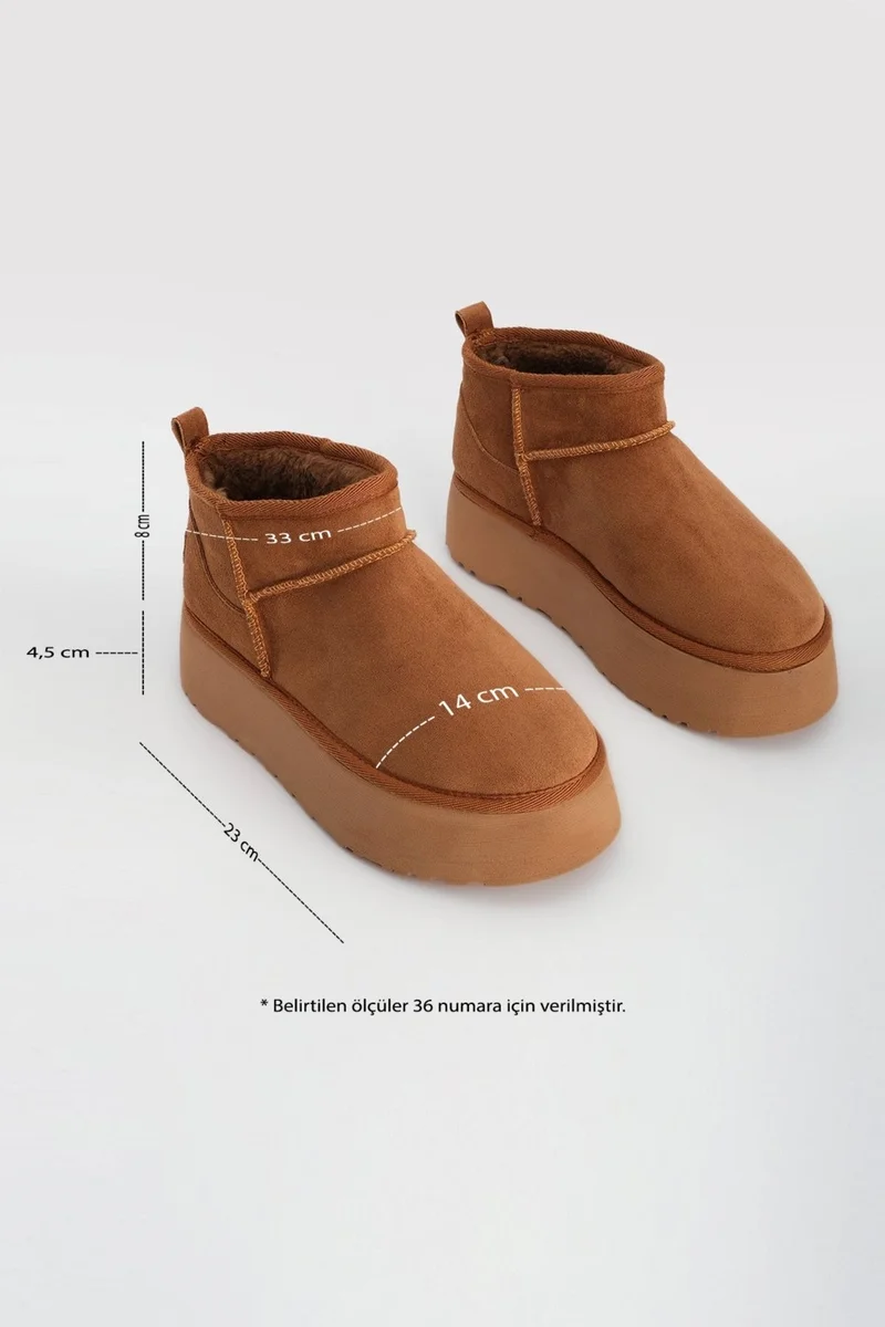 MARJIN Margin Women's Thick Sole Fur Half Boots Tefis