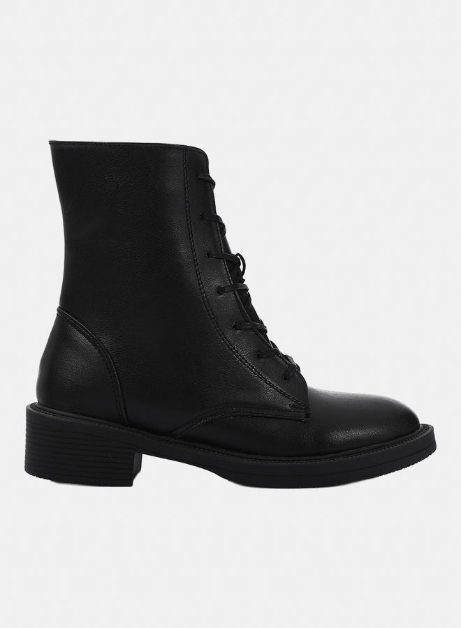 XO Style Leather Ankle Boot -  Black - Image 2
