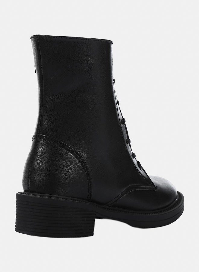 XO Style Leather Ankle Boot -  Black - Image 3