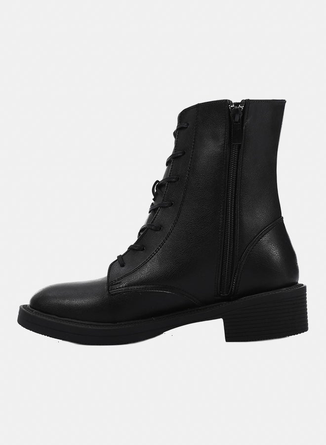 XO Style Leather Ankle Boot -  Black - Image 4