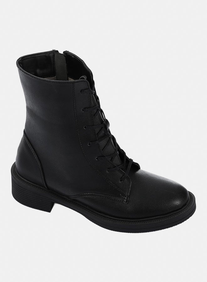 XO Style Leather Ankle Boot -  Black - Image 1