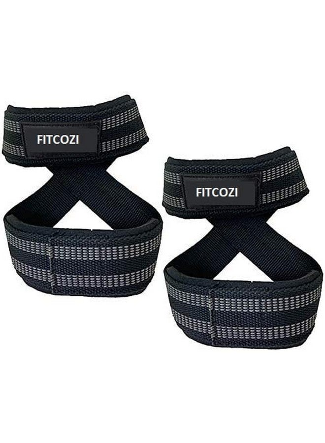 FITCOZI igure 8 Weight Lifting Straps for Weightlifting Heavy Duty Deadlifting Workout Straps | Wrist Wraps Gym Equipment Gear Men Women Pair (Black) (Black) - Image 1