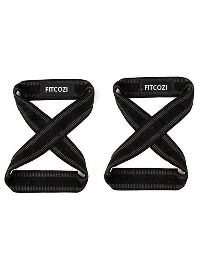 FITCOZI igure 8 Weight Lifting Straps for Weightlifting Heavy Duty Deadlifting Workout Straps | Wrist Wraps Gym Equipment Gear Men Women Pair (Black) (Black) - Image 4