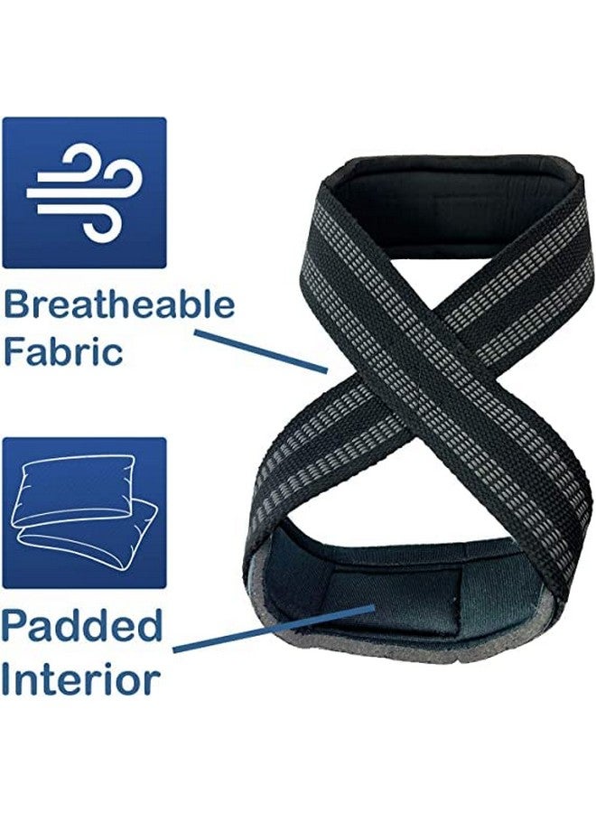 FITCOZI igure 8 Weight Lifting Straps for Weightlifting Heavy Duty Deadlifting Workout Straps | Wrist Wraps Gym Equipment Gear Men Women Pair (Black) (Black) - Image 2