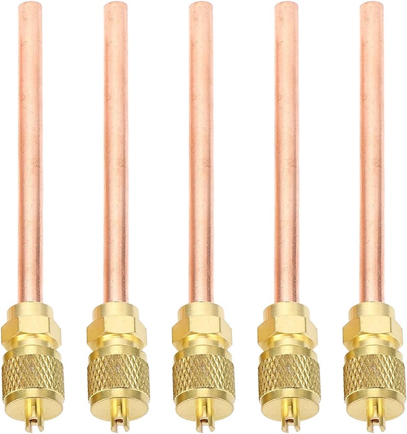 Air Conditioner Access Valve 1/2 20 UNF Copper Refrigeration Filling Valve with Core and Cap Remover for R410A R32 AC Pipe Lines, Compatible with VRV VRF Systems - Image 1