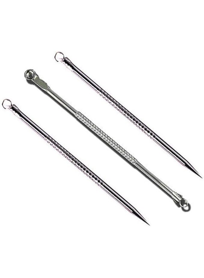 Stainless steel blackhead removal needle with rounded and pointed tip (pack of 3 pieces) - Image 1
