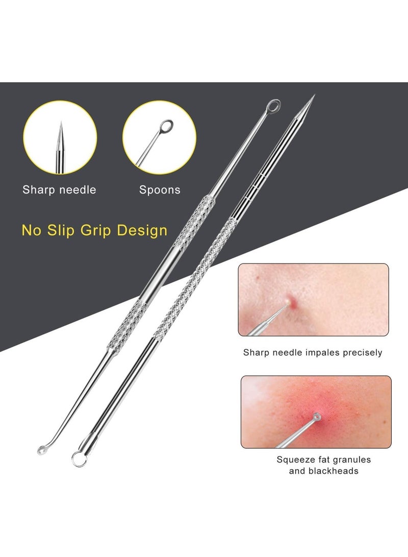 Stainless steel blackhead removal needle with rounded and pointed tip (pack of 3 pieces) - Image 2