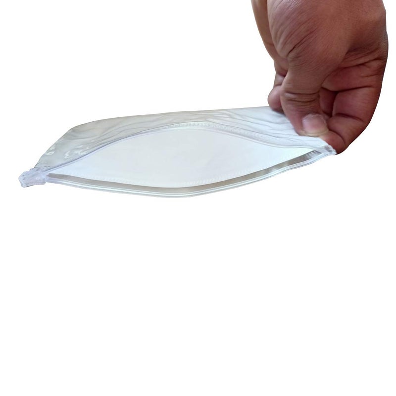 DIY Crafts Pack of 4 Pcs White 15cmx98cm Pack of 10Pcs White Zip Clear Plastic Zippy Storage Bags for Documents OfPack of 4 Pcs White - Image 4