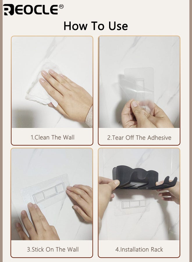 REOCLE Wall-Mounted Hair Dryer Stand Hands-Free Bathroom Organizer Holder for Small to Large Dryers Space-Saving Storage Accessory with Secure Mounting - Image 5