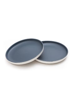 EZ Life EZ Life Matte Pastel Shallow Plate - Pack of 2-8 Inch Ceramic Plate - Sesame Series Matt Blue - Dinnerware - Serveware - Home Kitchen  - Image 2