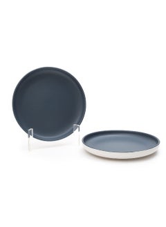 EZ Life EZ Life Matte Pastel Shallow Plate - Pack of 2-8 Inch Ceramic Plate - Sesame Series Matt Blue - Dinnerware - Serveware - Home Kitchen  - Image 1