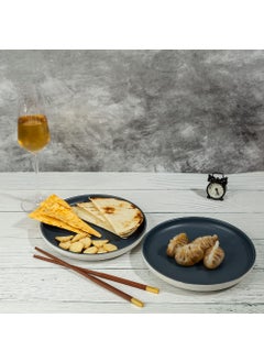 EZ Life EZ Life Matte Pastel Shallow Plate - Pack of 2-8 Inch Ceramic Plate - Sesame Series Matt Blue - Dinnerware - Serveware - Home Kitchen  - Image 4