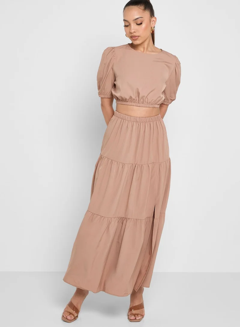 Ginger Co-Ord Top And Tiered Skirt Set
