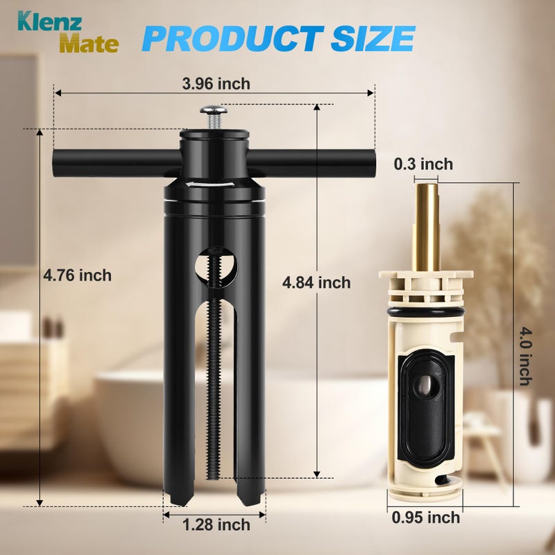 KlenzMate 2026 New 104421U Cartridge Puller Tool,Complimentary 1222 Replacement Cartridge and lubricant,For Moen 1222 1225 1220,Tub and Shower Faucet Cartridge Remover for Moen Posi-Temp Valve - Image 5