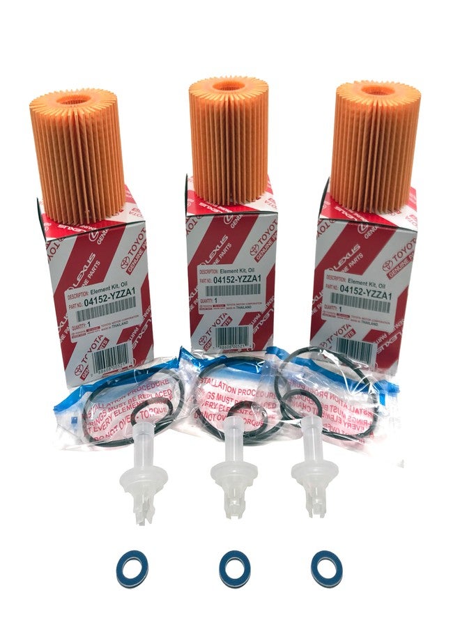 APSG OEM GENUINE 04152-YZZA1 OIL FILTERS x 3 with APSG CRUSH WASHERS and FILTER CAP WRENCH | 2.5L 2.7L 3.5L Engine | Compatible with ES350, GS350 RX350, Camry, RAV4, Highlander, Sienna, Tundra, Tacoma + - Image 3