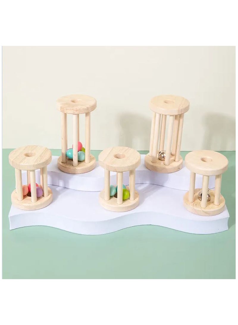 Mongolian Children's Early Education Soothing Toys Children Can Grasp Bite, And Ring The Bell Wooden Toys(assorted 1 item) - Image 4