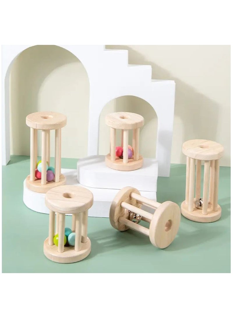 Mongolian Children's Early Education Soothing Toys Children Can Grasp Bite, And Ring The Bell Wooden Toys(assorted 1 item) - Image 3