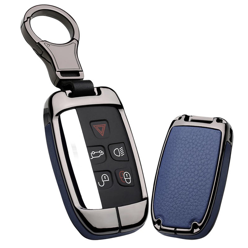 ontto Fit for Land Rover Key Fob Case Shell Fit for Range Rover Sport Dsicovery LR4 Blue