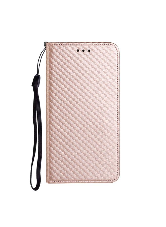 اس-توب جراب لهاتف Samsung Galaxy S24+ 5G مصنوع من ألياف الكربون مع حامل قلاب من الجلد - Image 3