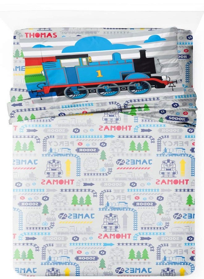 Jay Franco Thomas & Friends Stitch in Time Toddler Sheet Set - 3 Piece Set Super Soft and Cozy Toddler’s Bedding - Fade Resistant Microfiber Sheets (Official Mattel Product) - Image 2