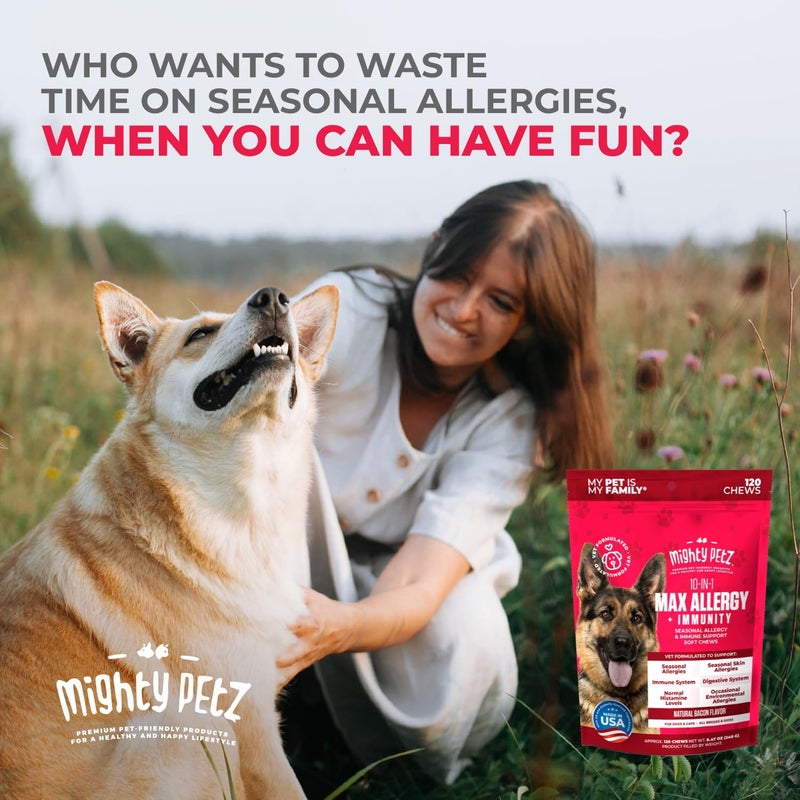 Mighty Petz MAX Dog Allergy Relief Chews - Itch Relief for Dogs. Dog Allergy Chews, Seasonal Allergies, Dog Itchy Skin & Immune Support Supplement. Colostrum & Probiotics - Image 5