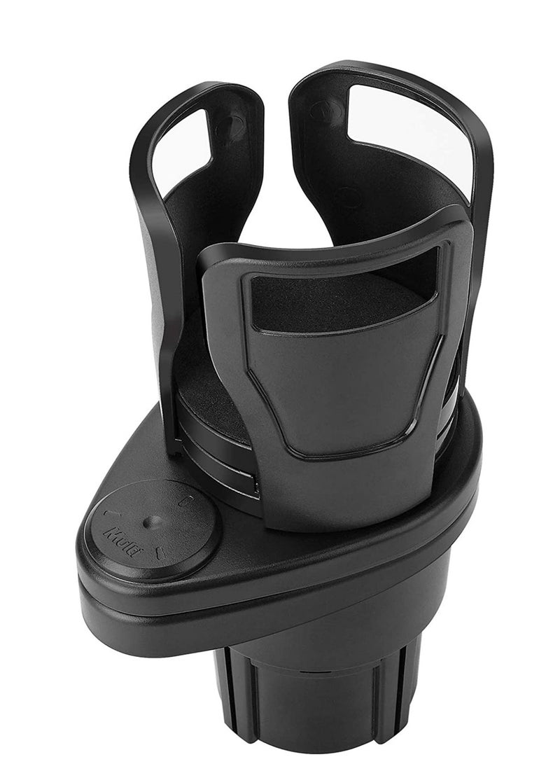 Captaintech Car Cup Holder Expander Adapter, 2 in 1 Universal Dual Cup Mount Extender Organizer 360° Rotating Adjustable Base Water Cup Drink Holder - Image 1
