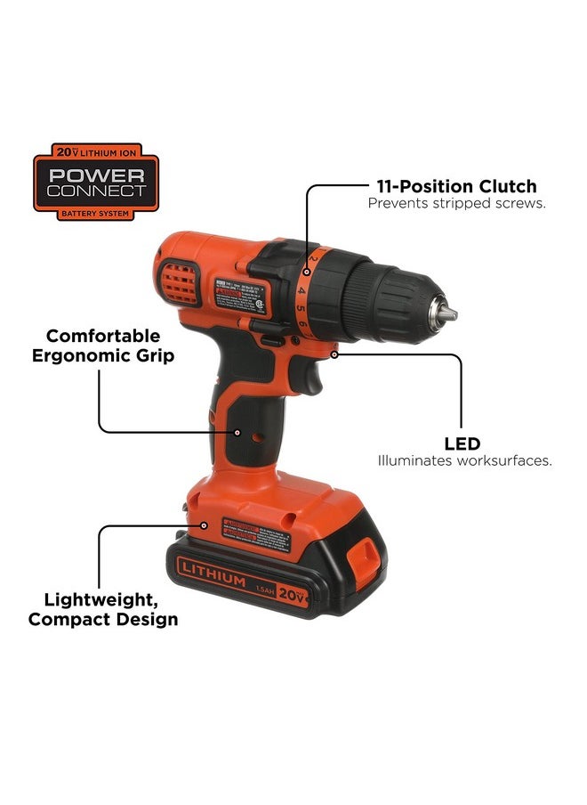 BLACK+DECKER 20V Max Drill & Home Tool Kit, 68 Piece (Ldx120Pk)  - Image 3