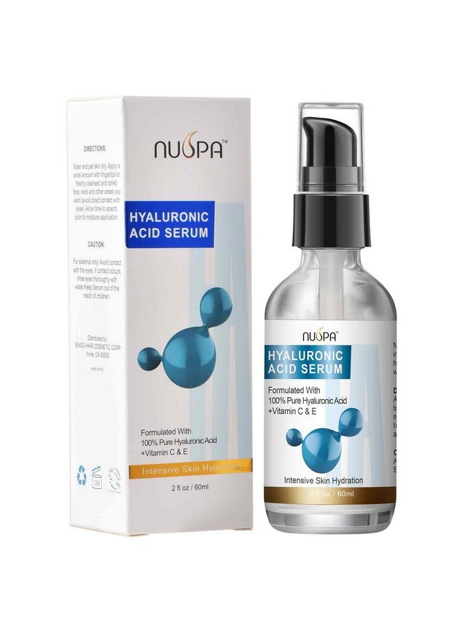 NUSPA 100% Pure Hyaluronic Acid Serum For Face Neck Body With Vitamin C Vitamin E For Skincare Hydrate Moisturize Plump Skin Reduce Wrinkles Anti Aging Serum 2 Oz - Image 1